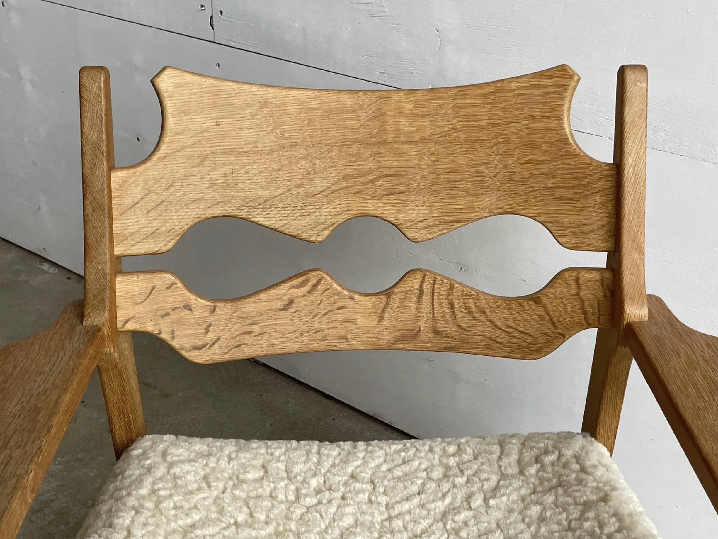 Vintage Danish “Razorblade” Oak Lounge Chairs by Henning Kjærnulf, 1960s, Set of 2