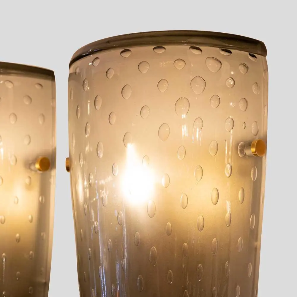 Smoke Grey Glass Wall Lights from Seguso, 1960s, Set of 2